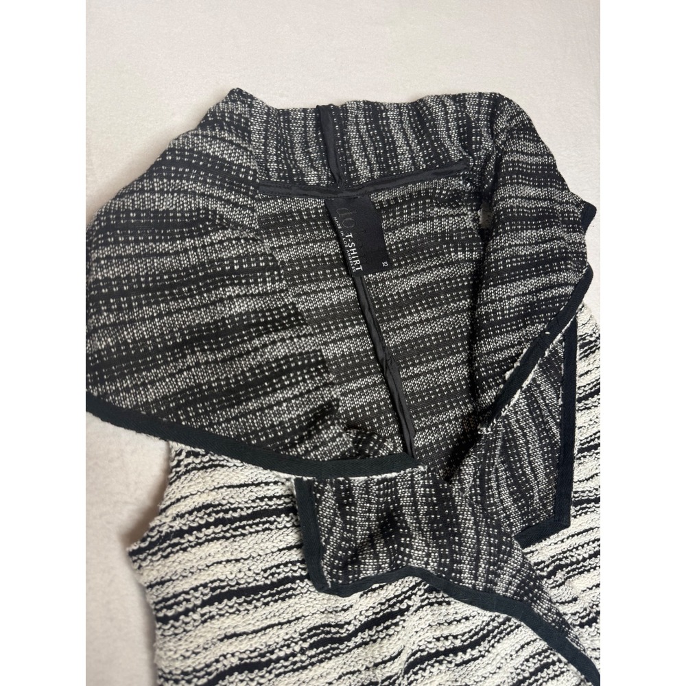 Anthropologie Dolan Mimeo Vest XS Marled Knit Striped Waterfall Open Pockets